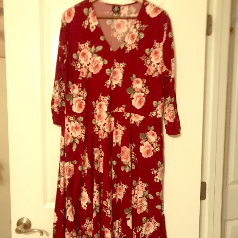 Agnes & Dora Curie dress (maroon floral)